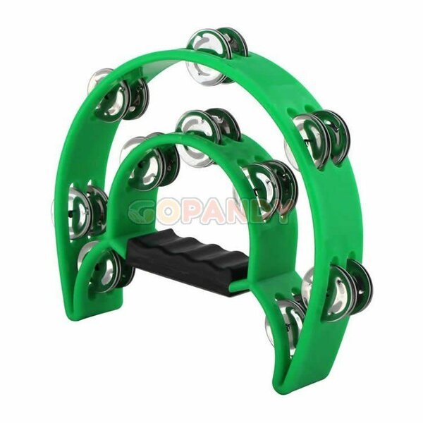 Green Double Row Tambourine