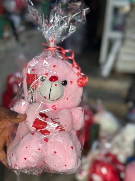 Nounours rose peluche