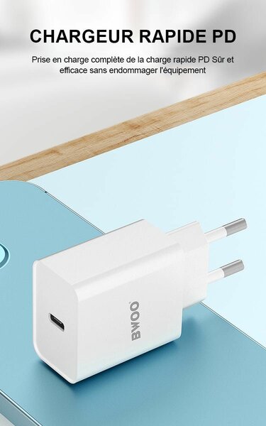 Boîtier type C 20w charge rapide