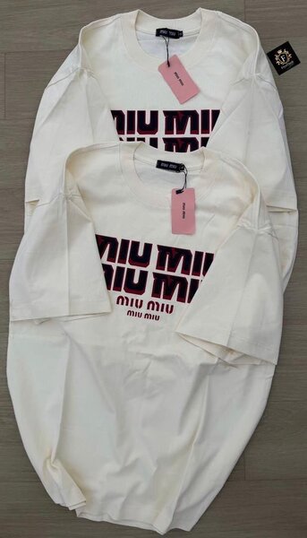 Ensemble de 2 T-shirts blancs MIU MIU