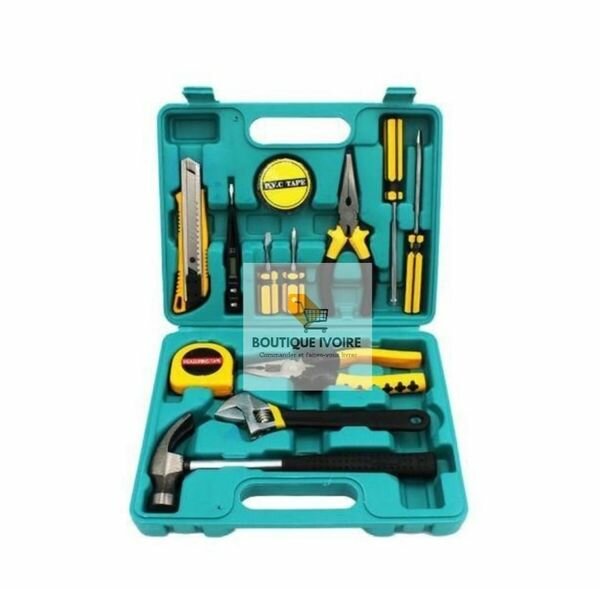 Ensemble d'outils de réparation domestique.