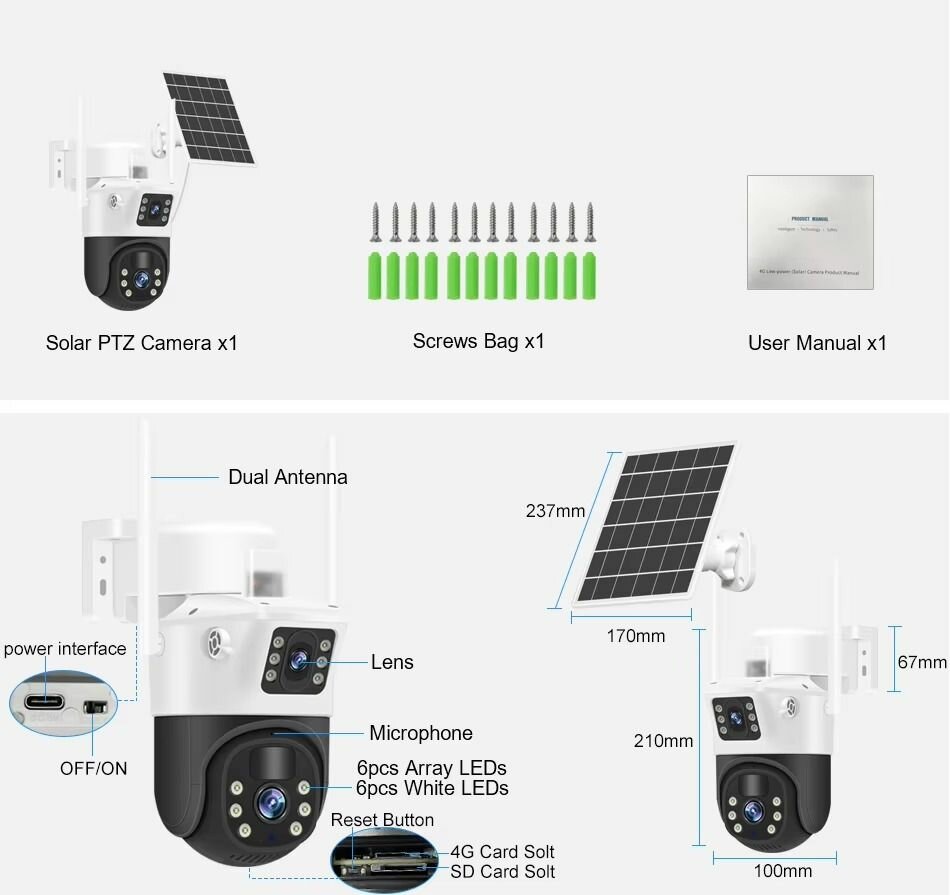 SOLAR CAMERA WITH 4G AND BATTE