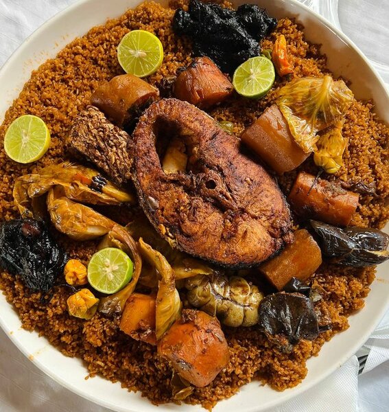 Tchêp rouge avec poisson