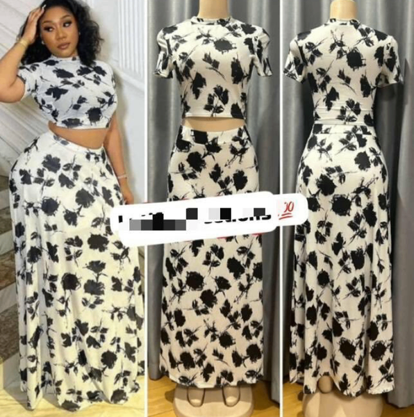 Ensemble Jupe et Crop Top Fleuri