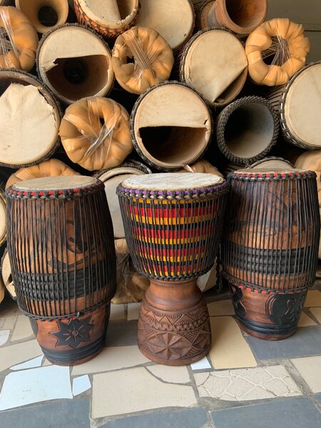 Kpanlogo Drum set with Djembe