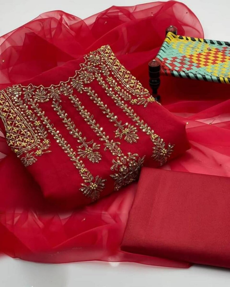 Organza&khatan silk 3 pc