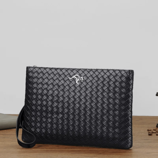 Pochette en Cuir Tressé Élegant