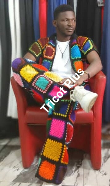 Ensemble tricot multicolore homme