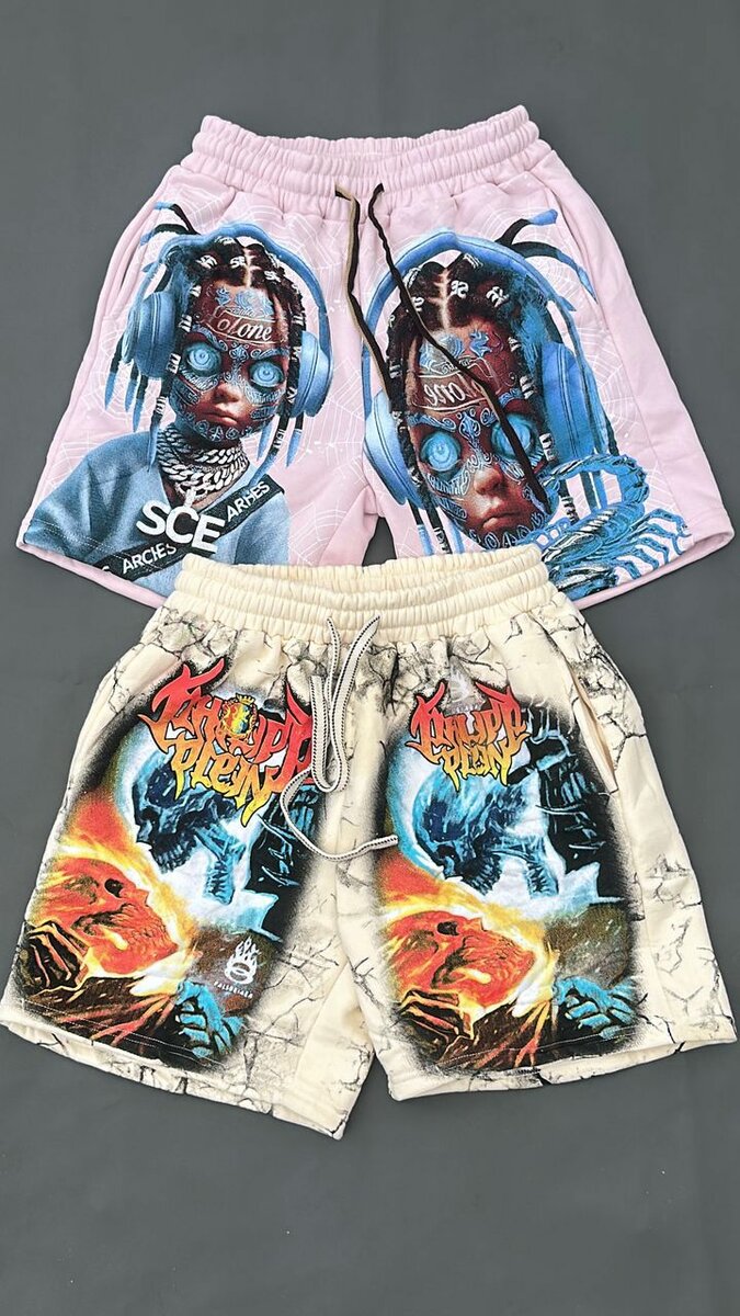 Shorts imprimés colorés unisexes