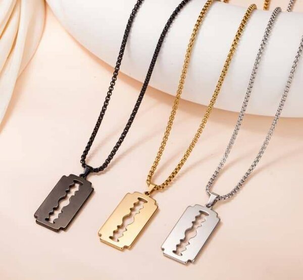 Razor Blade Pendant Necklace