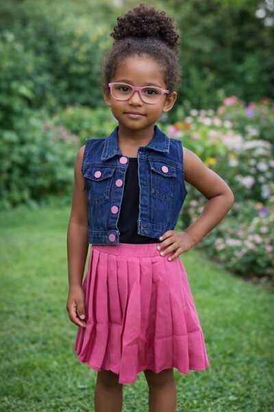 Jupe rose plissée enfant