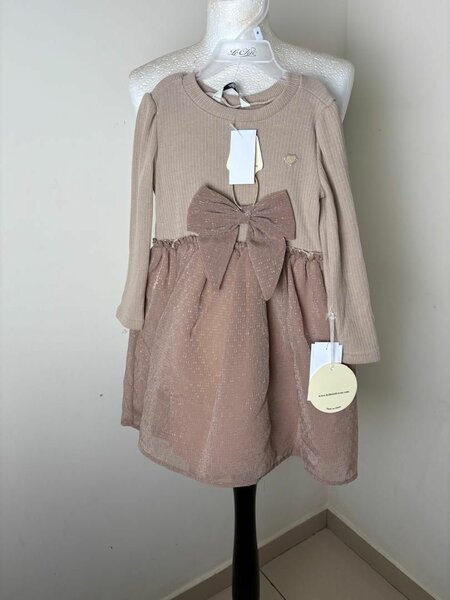 Robe fille  avec nœud 4ans