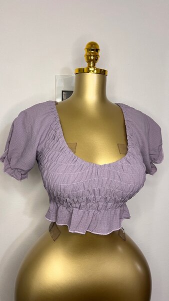 Haut Court Lilas Froncé Chic