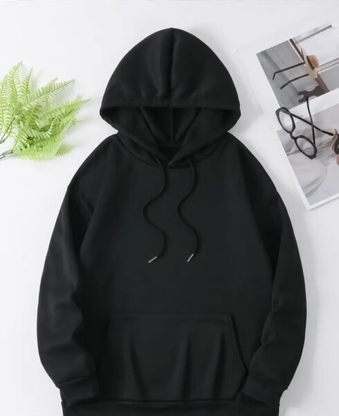 Sweat à capuche noir unisexe