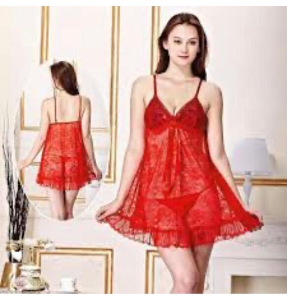 Nuisette sexy en dentelle rouge