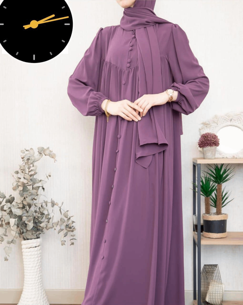 Stylish Geogrete Classic Abaya with Stoller- 2 pcs