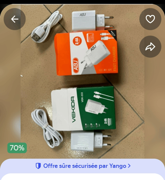 Chargeur rapide USB ABJ 2A