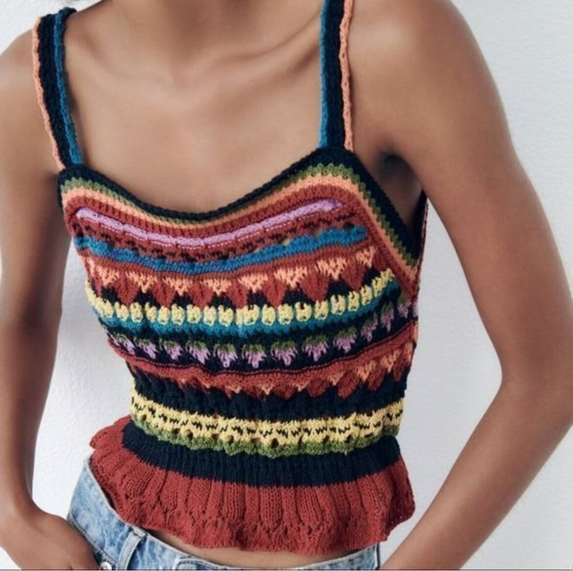 Top friperie multicolore Zara