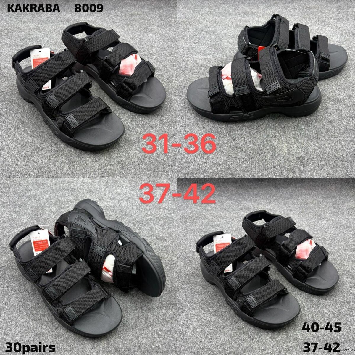 Sandales sport noir unisexe