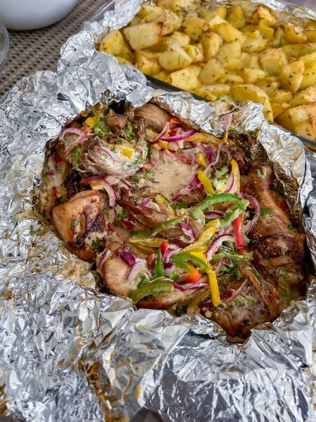 Poulet rôti aux légumes