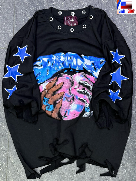 T-shirt oversize imprimée étoiles