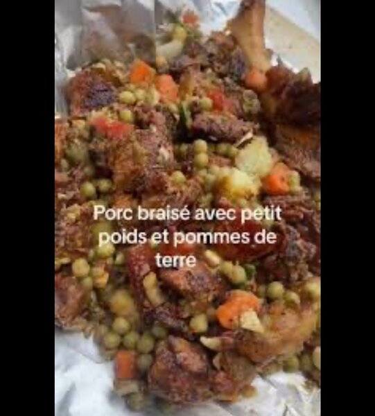 Porc braisé aux petits pois