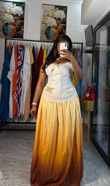 Ensemble jupe longue dégradée