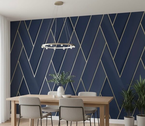 Papier Peint Géométrique Bleu