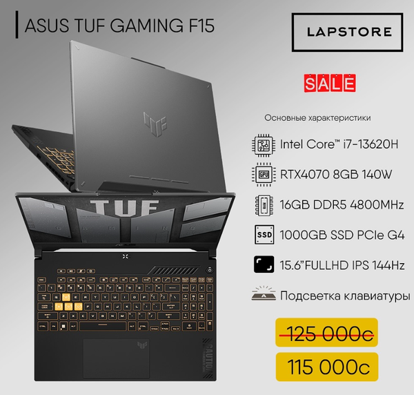 SUS TUF GAMING F15 i7-13th + RTX4070