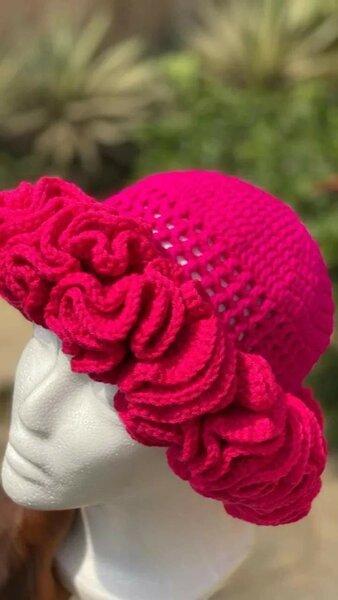 Crotchet Ruffle Hat