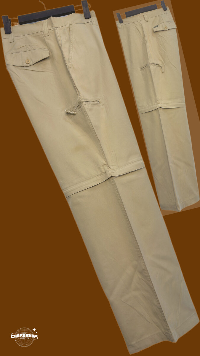 Pantalon cargo zip-off beige