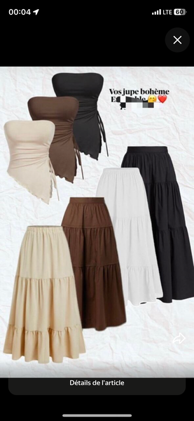 Jupe longue bohème blanche