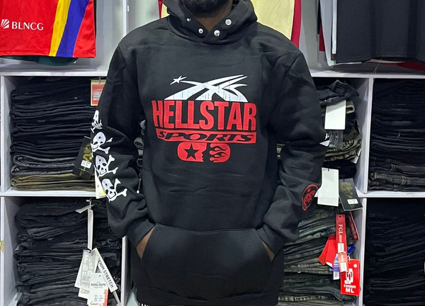 black hoodie with print