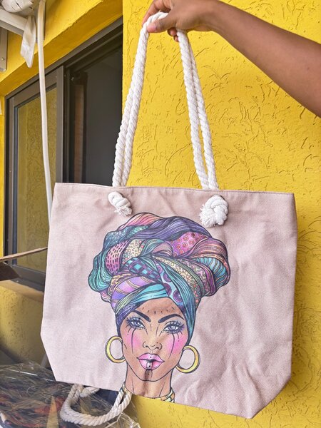 Sac en toile coloré avec portrait