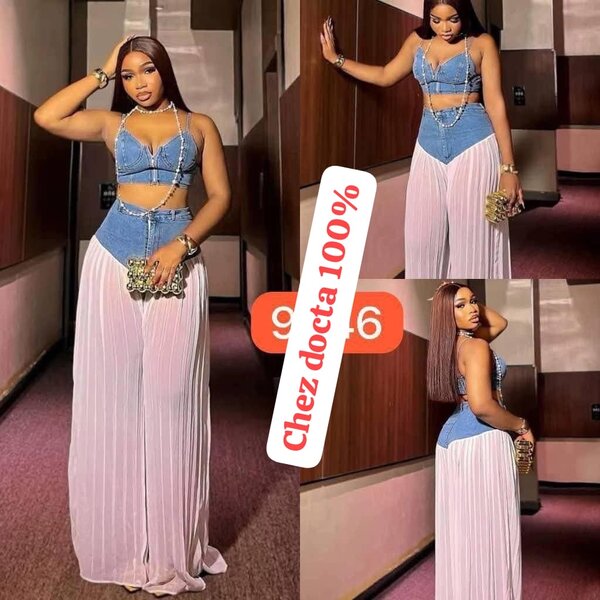 Robe Denim et Voile Chic