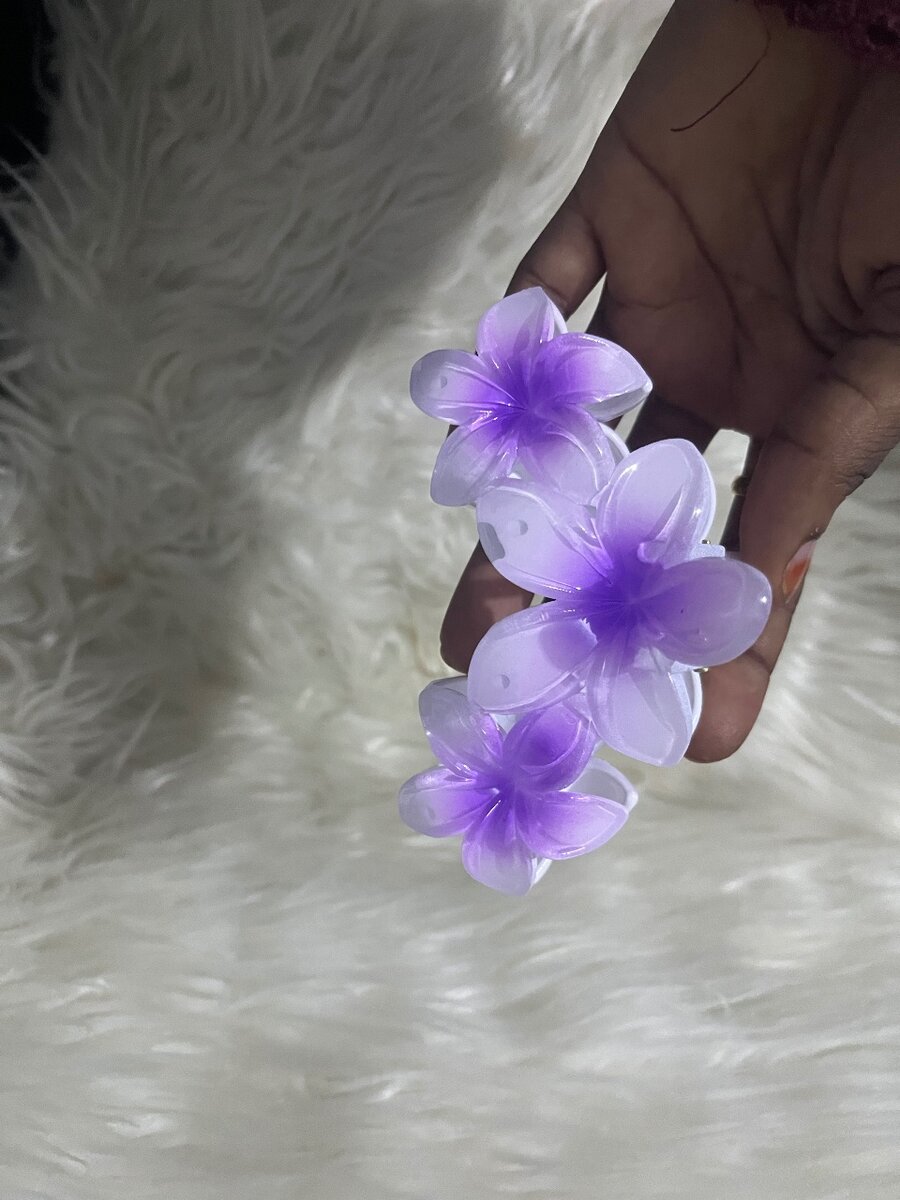 Barrettes fleurs en plastique