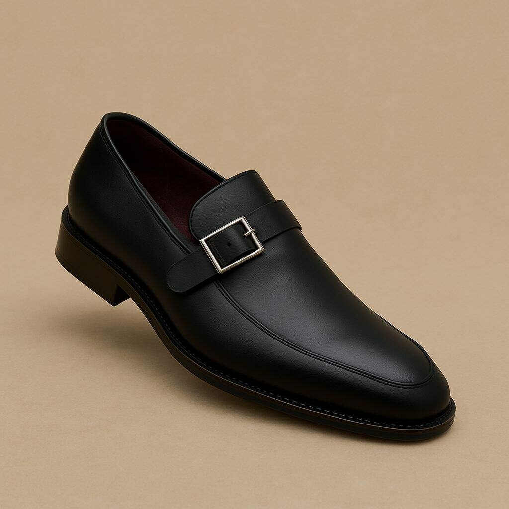 Mocassins en cuir noir homme