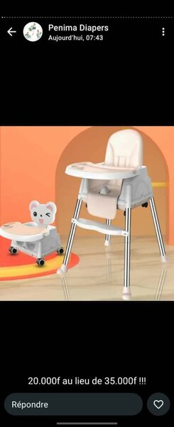 Chaise Haute Bébé 2-en-1