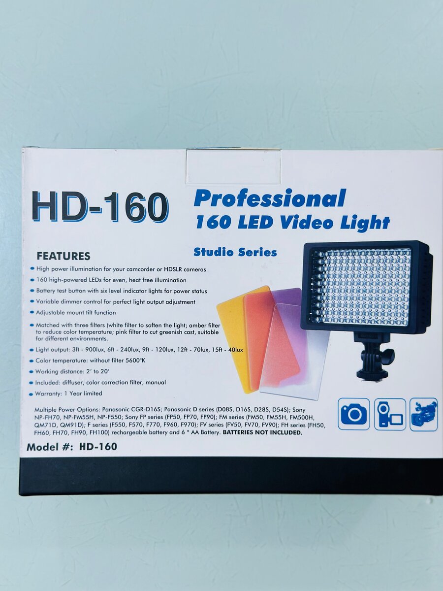 Lumière Vidéo LED Professionnelle HD-160
