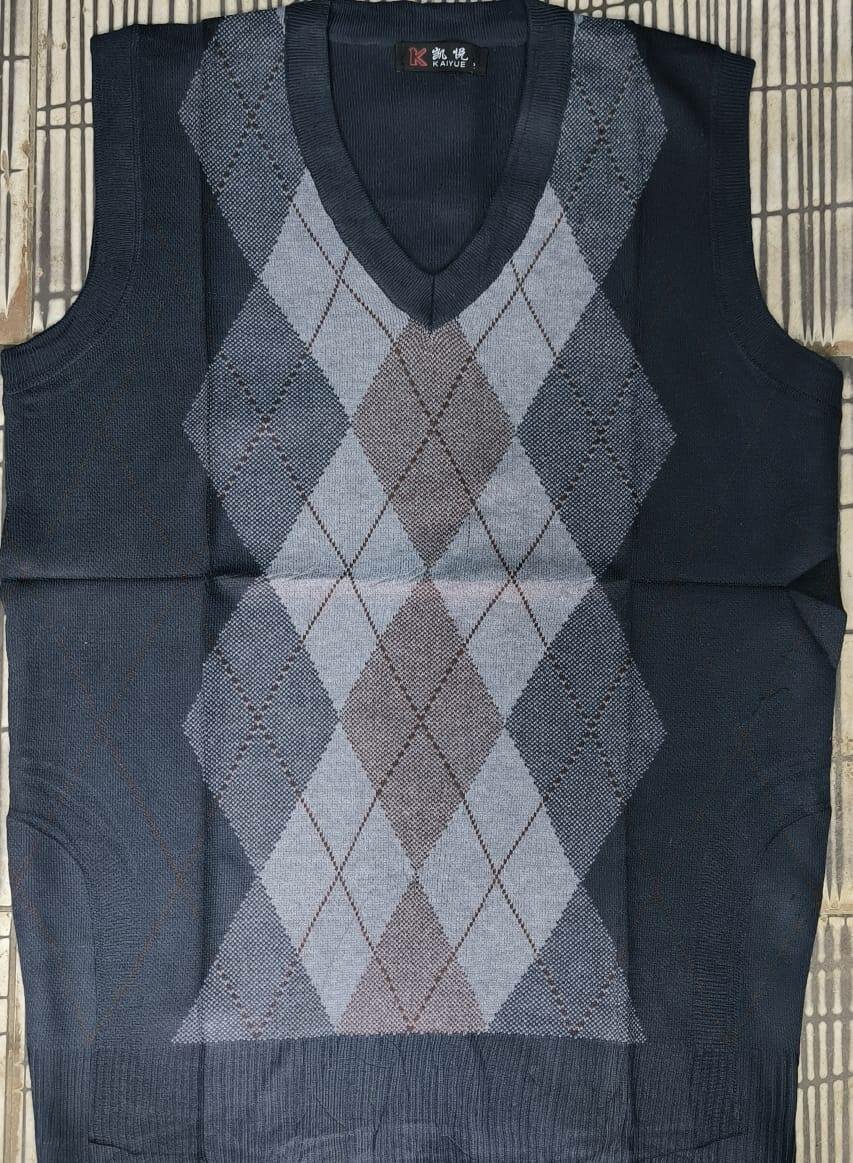 Pull sans manches à losanges