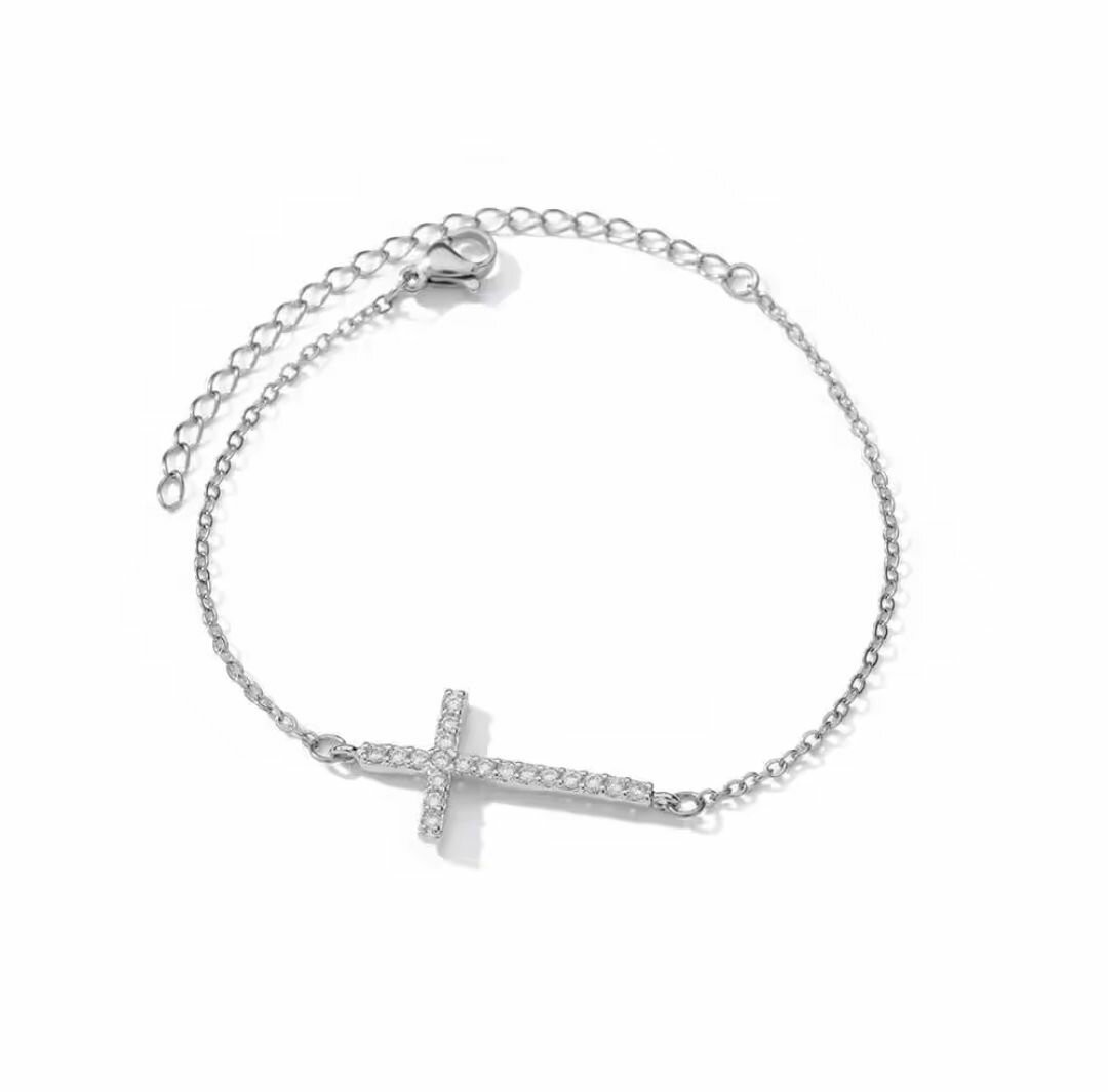 Diamond cross bracelet