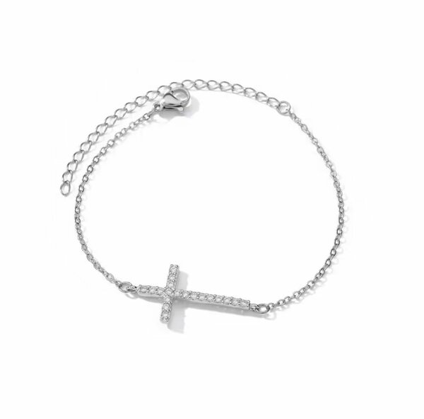 Diamond cross bracelet