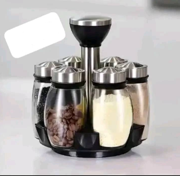 A set of jars for storing spices