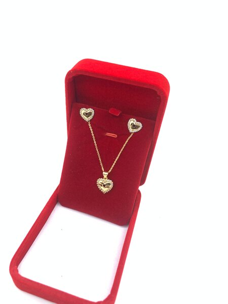 Ensemble Collier et Boucles d'Oreille Coeur