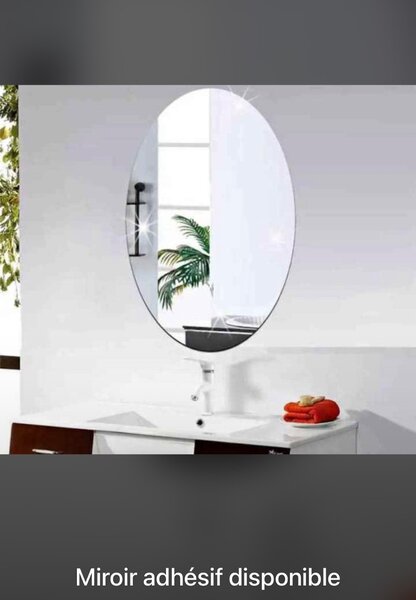 Miroir adhésif ovale moderne