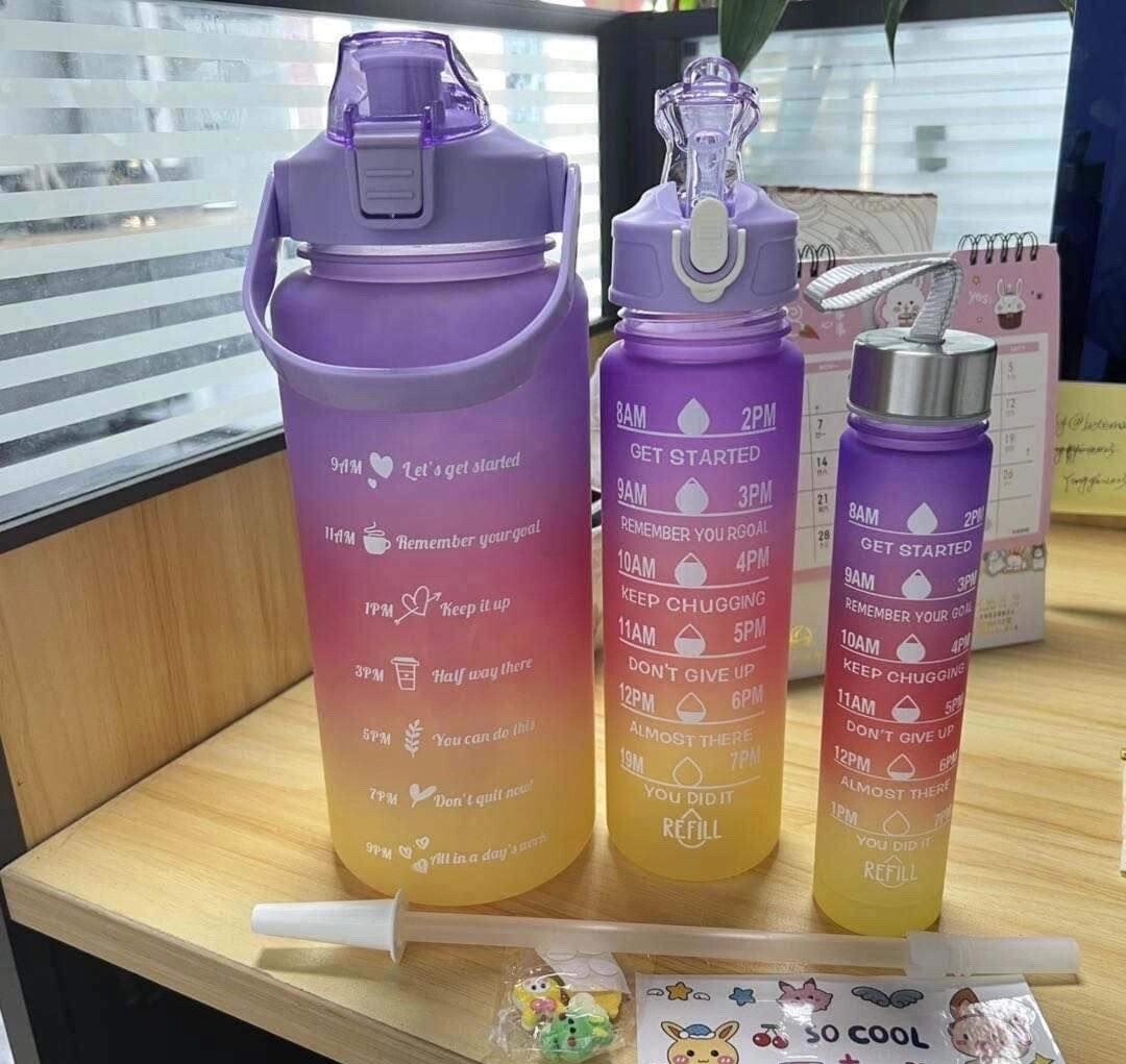 Bouteilles d'eau graduées motivantes