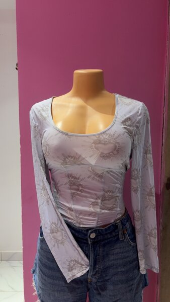 Top à Manches Longues Fleuri