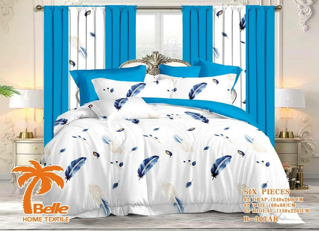 Ensemble draps rideaux 3place