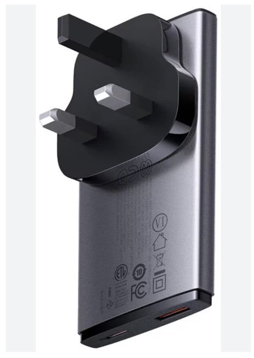 Chargeur Secteur Baseus GaN5, 65W, 1x Port USB-C, 1XUSB-A (C