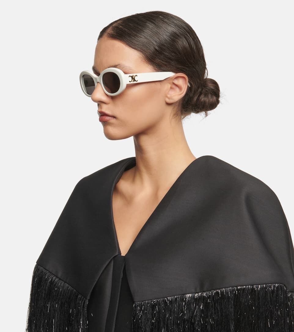 CELINE OVAL SUNGLASSES WHITE AND BLACK